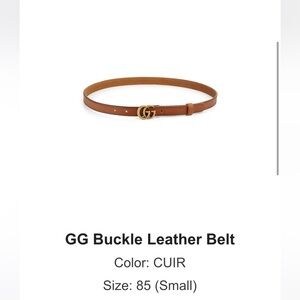 Gucci Tan Leather Belt with Gold GG Buckle